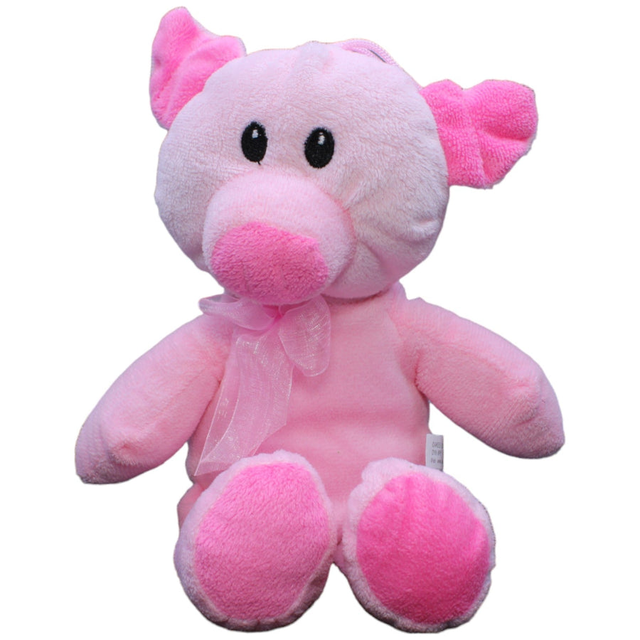 Schwein mit rosa Schleife