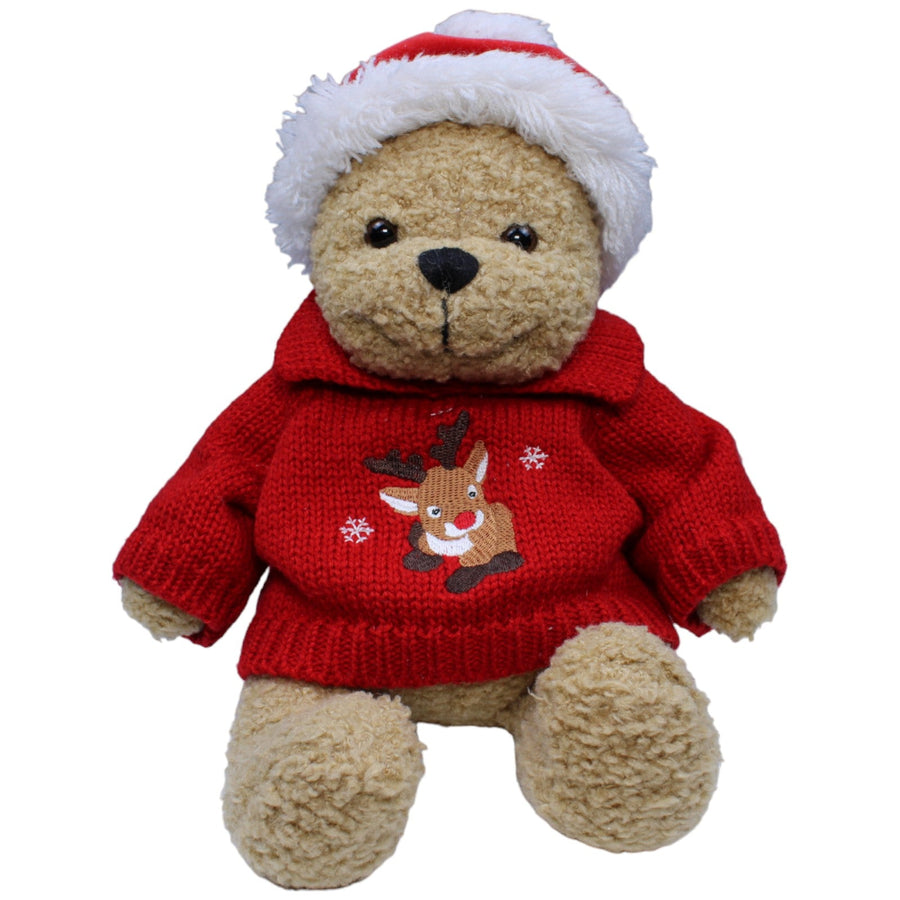 Teddybär mit Weihnachtsmütze & Pullover (Rentier)