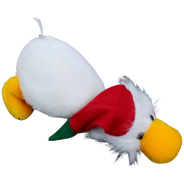 Ente weiß mit rot-grüner Zipfelmütze
