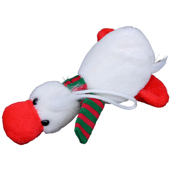 Ente mit Schal, weiß-rot