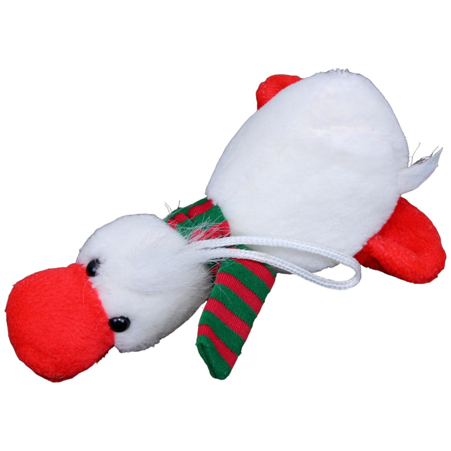 Ente mit Schal, weiß-rot