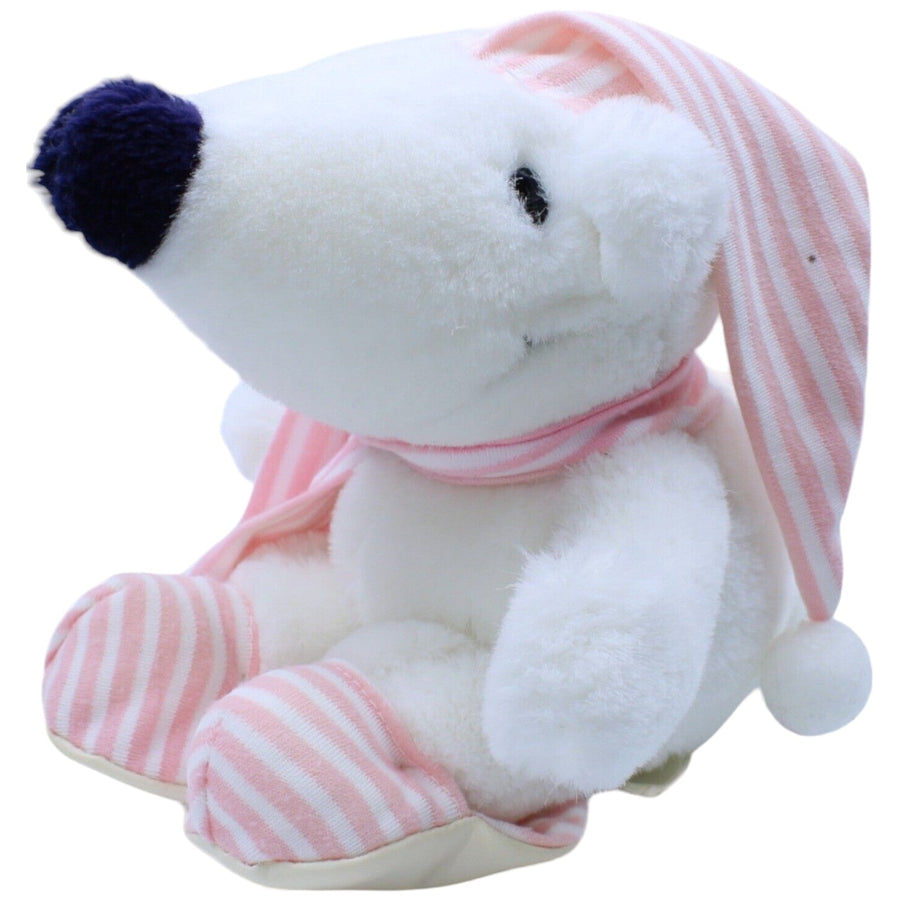 Eisbär mit Zipfelmütze & Pantoffeln, rosa