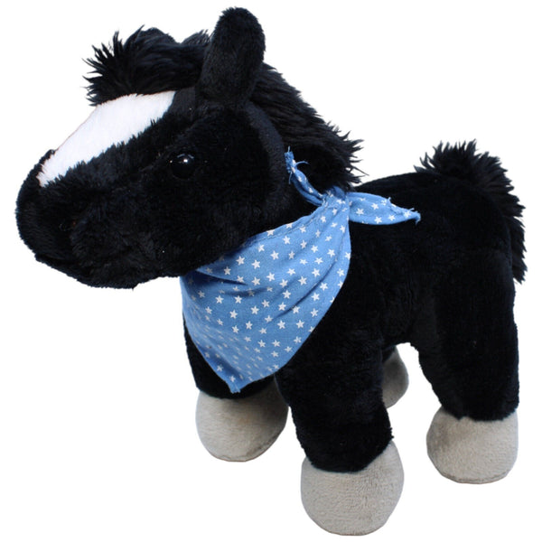 Traumpferdchen mit blauem Halstuch, schwarz